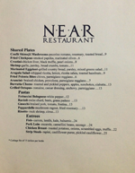 dinner menu